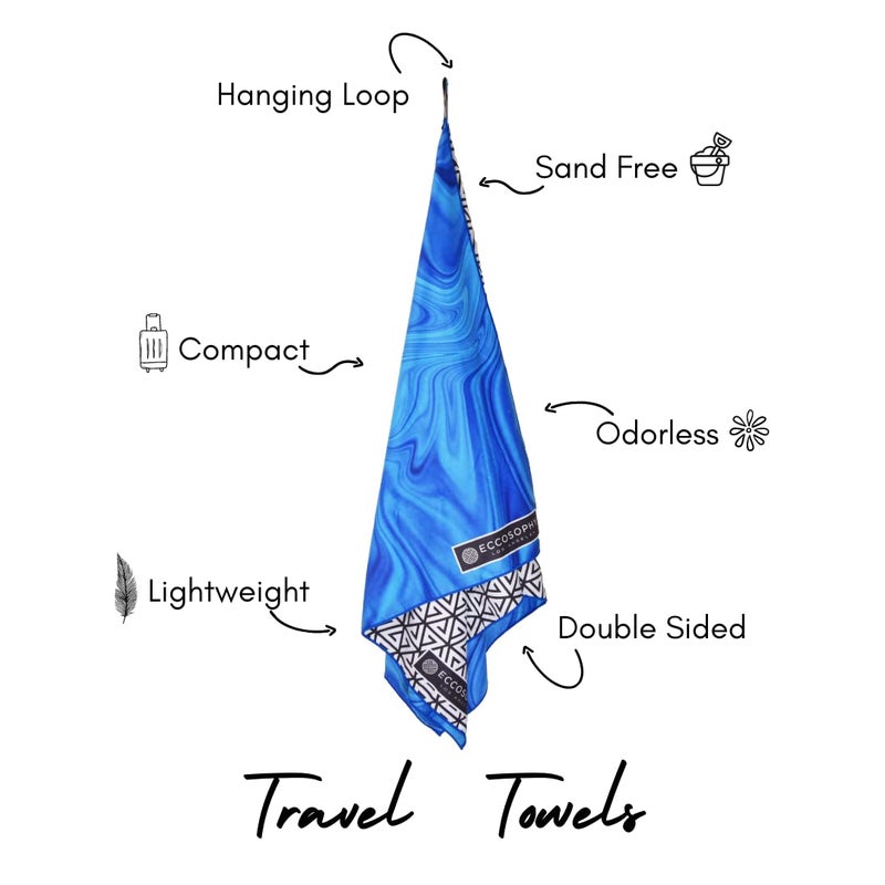 ECCOSOPHY Microfiber Beach Towel -Sand Free Towels are Quick Dry, Light Weight, Super Absorbent-Perfect Pool, Travel, Cruise, Camping Essentials - Oversized Extra Large for Adults (Laguna) - Image 4